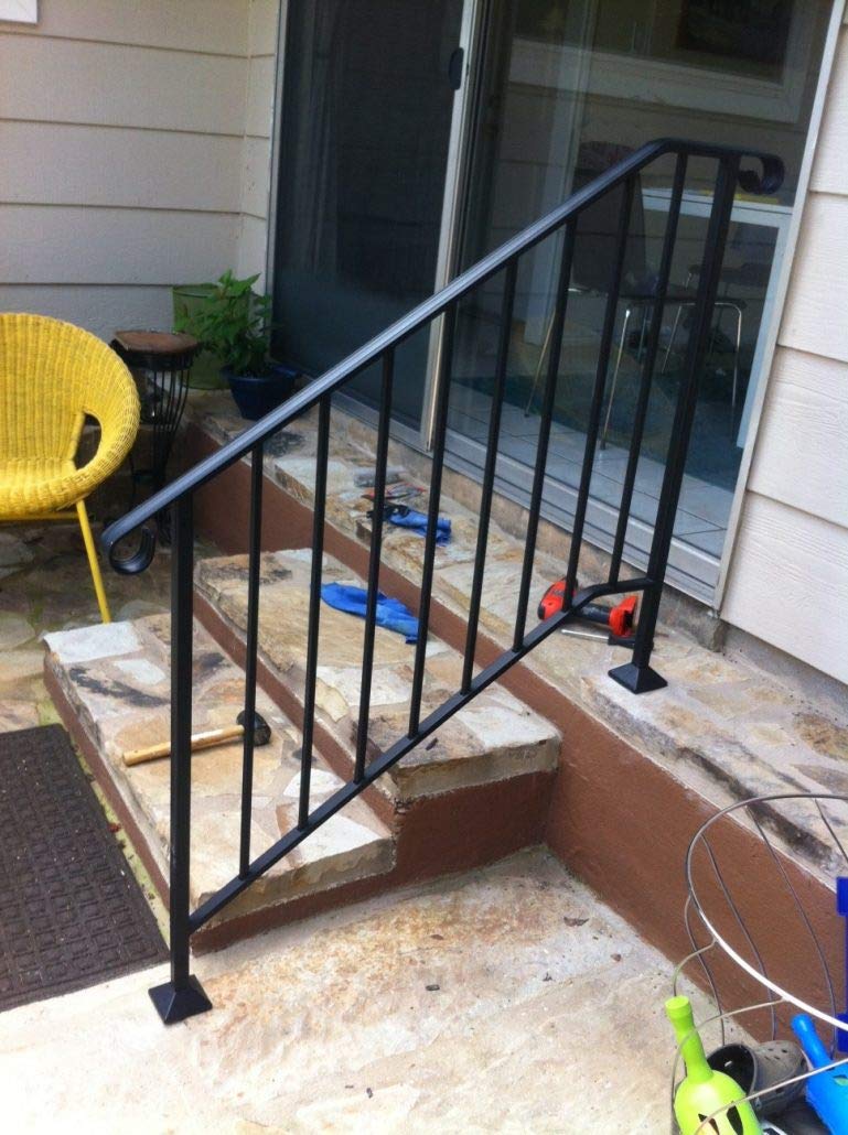 Iron X Handrail Picket #3 for Brick or Paver Steps - Durable Steel Stair Railing Support - Perfect for Outdoor Steps, Patios, and Garden Pathways
