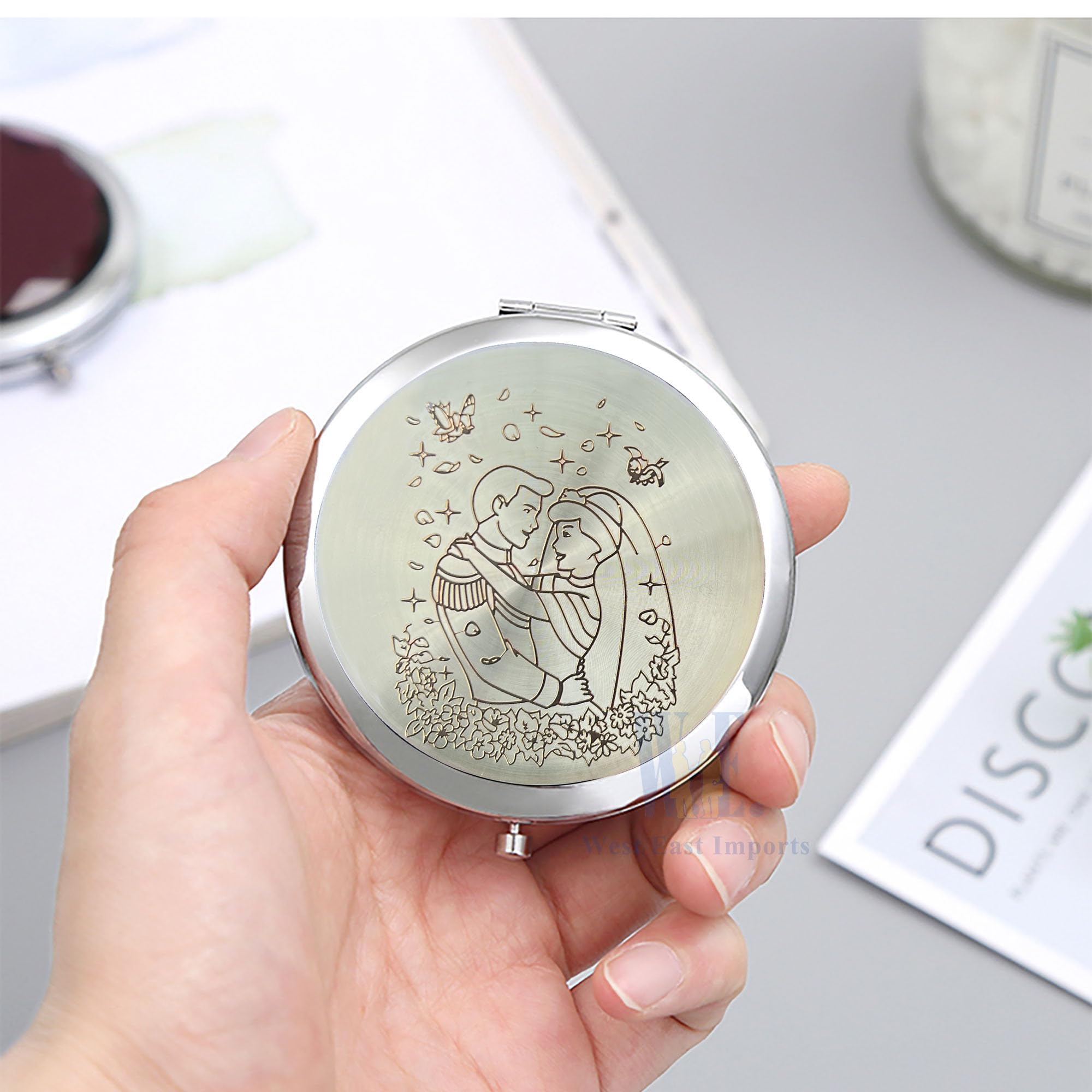 12PCS Elegant Compact Wedding Favors - Bride & Guest Gift Set with Mirror for Purse, Travel & Special Occasions