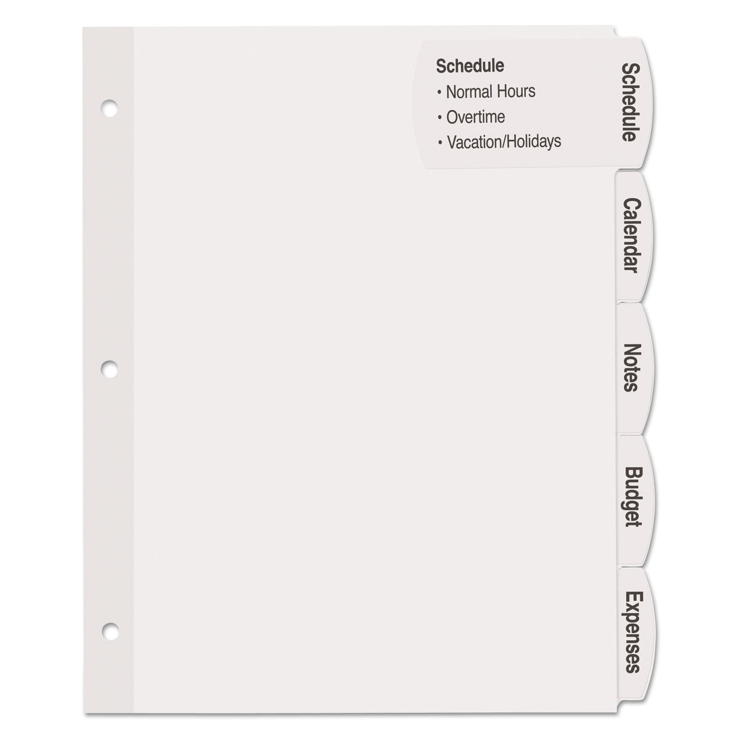 Avery® Big Tab Printable Large White Label Tab Dividers - 5 Tabs, 11 x 8.5 Inches, White, 20 Sets - Perfect for Office Organization, School Binders & Filing Systems