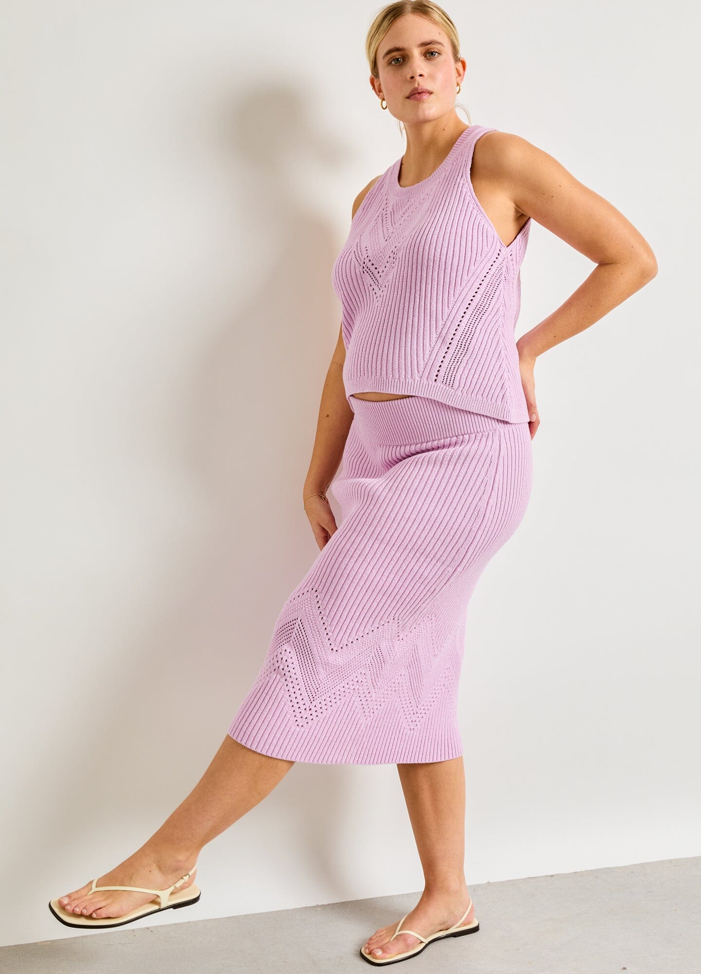 Delphine Cotton Pointelle Skirt - Women's Lace Trim Summer Skirt | Perfect for Beach Vacations, Date Nights & Casual Outings