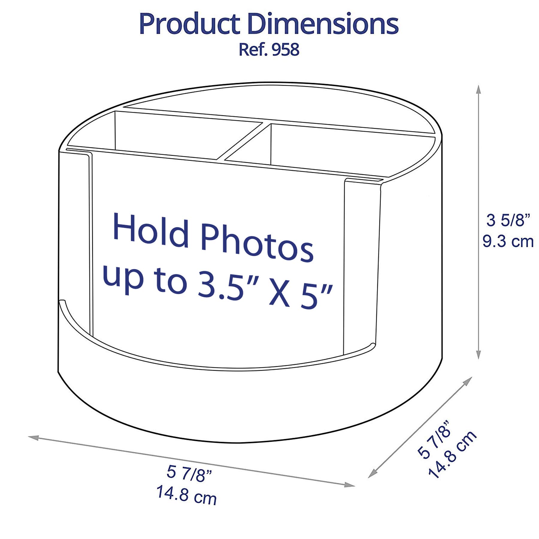 Acrimet Compact Desktop Organizer - 4 Spacious Slots Round Pencil Holder with Photo Slot | Office Supplies, Art & Vanity Storage | Home & Desk Organization (Solid Purple Plastic) | Perfect for Pens, Makeup Brushes, Stationery & Family Photos
