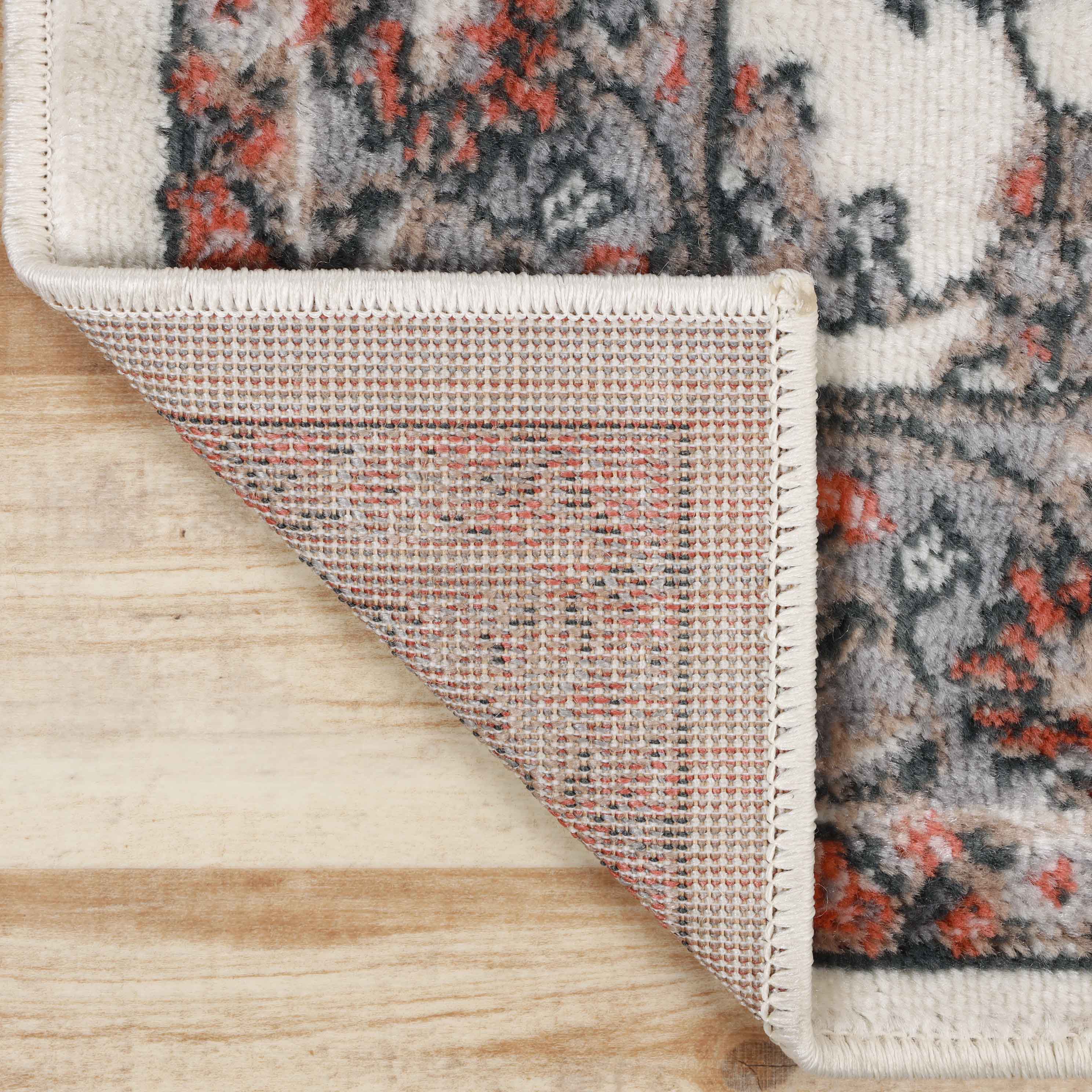 Lille Elegant Floral Indoor Area Rug - Non-Slip Soft Living Room Carpet Runner for Bedroom, Hallway & Entryway Decor