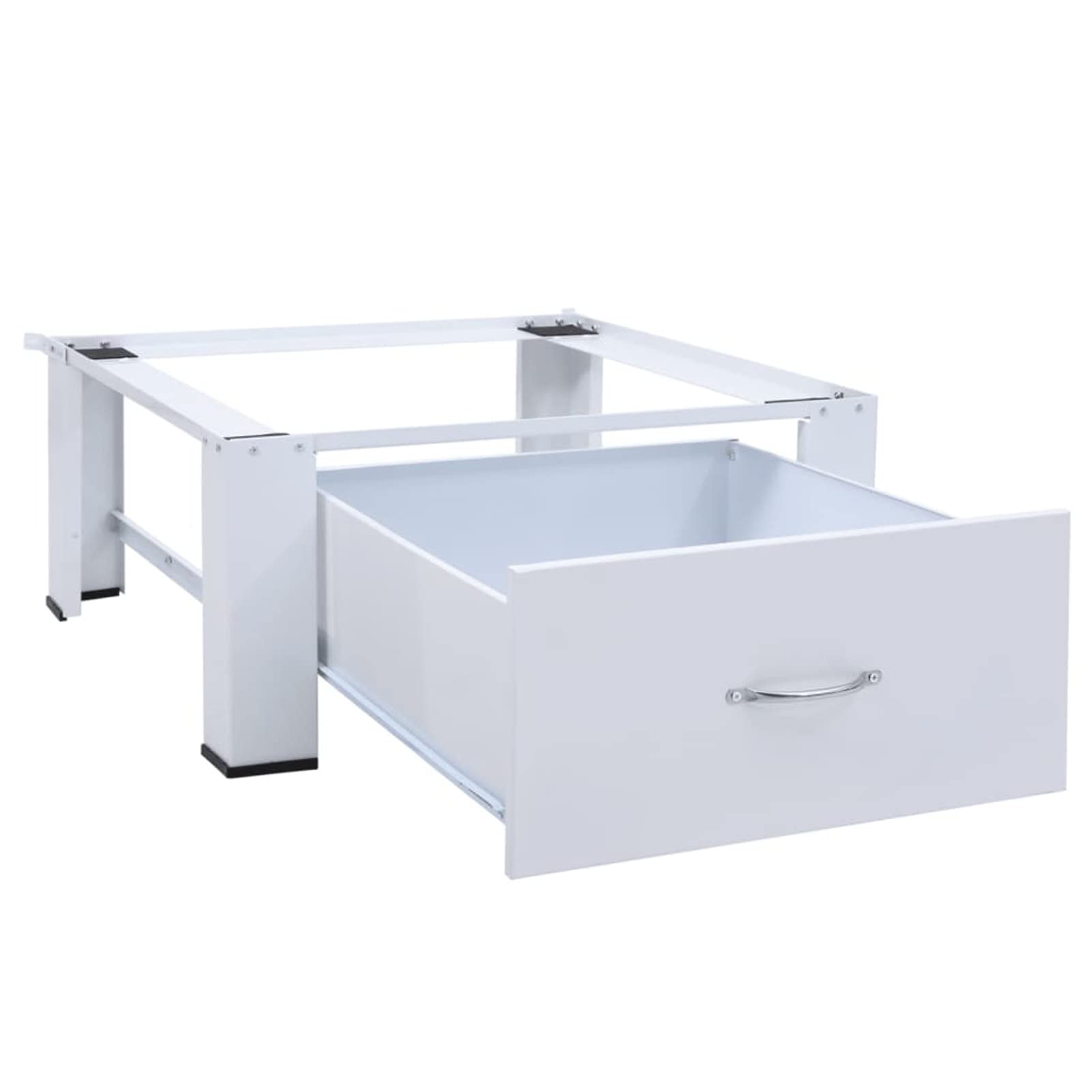 Bopdu White Washing Machine Pedestal Stand with Storage Drawer - Stackable Laundry Room Organizer for Washer & Dryer | Space-Saving Home Appliance Storage Solution