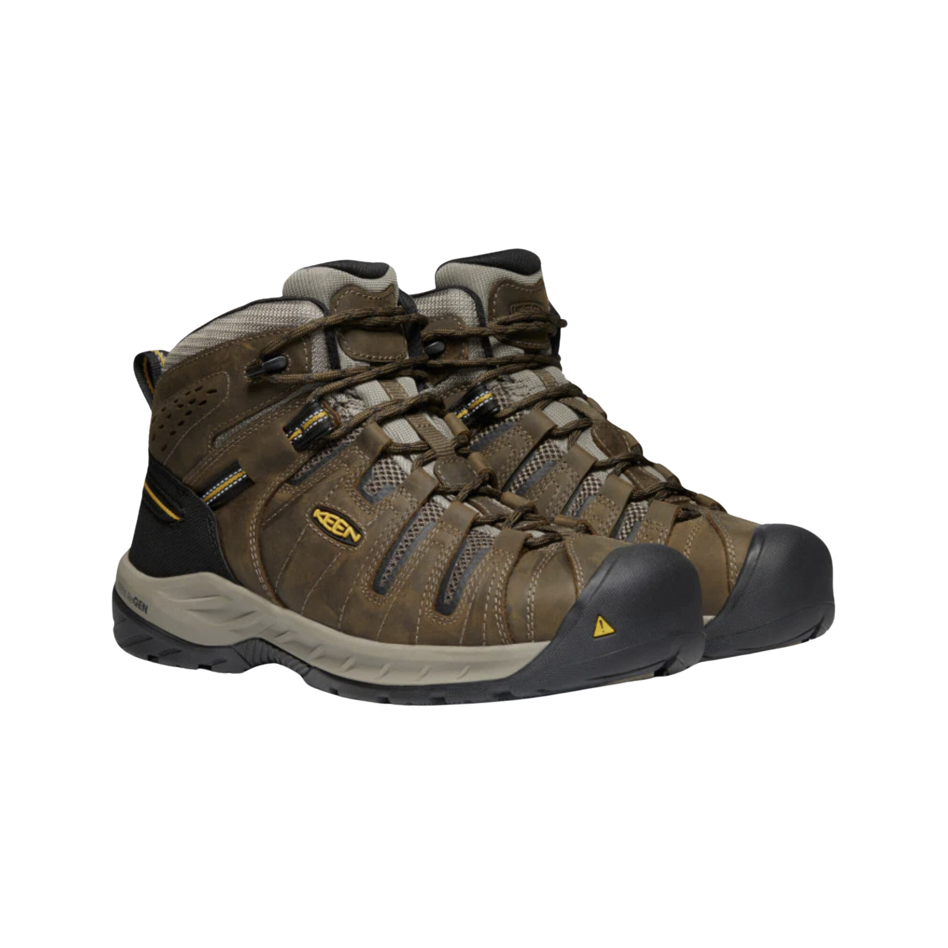 **Men's Flint II Mid Steel Toe Work Boots - Cascade Brown/Gold Rod (D Width) - Durable Safety Boots for Construction, Warehouse & Outdoor Work**