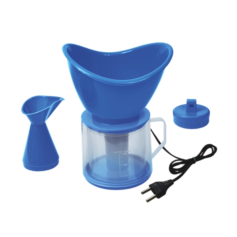 DESCO 3-in-1 Facial Steamer & Vaporizer - Portable Nose & Cough Steam Inhaler with Sauna Nozzle for Home Spa, Cold Relief & Skincare | Plastic Steam Vaporizer Machine for Face Cleansing & Sinus Congestion