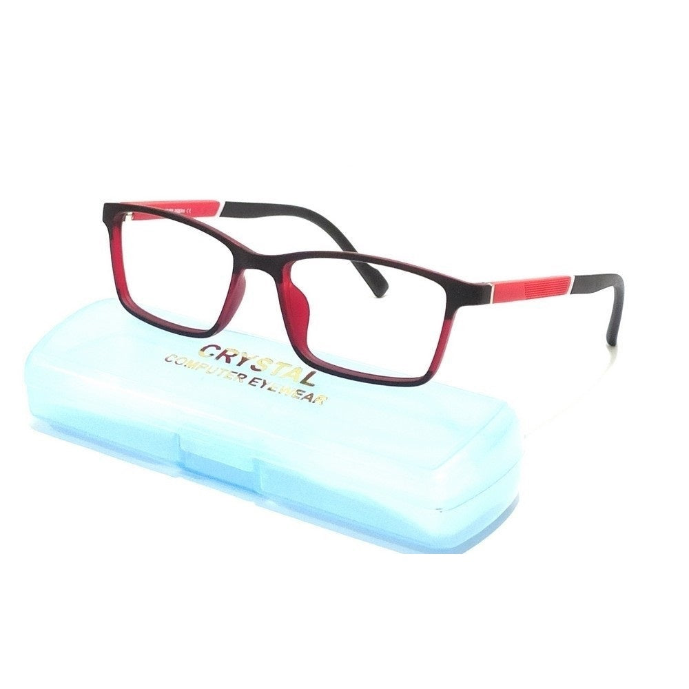 Kids Glasses Frames - Red & Black Rectangle Eyeglasses for Boys & Girls Ages 3-8 | Durable & Lightweight | Perfect for School, Reading & Daily Wear (Model 76302C4)