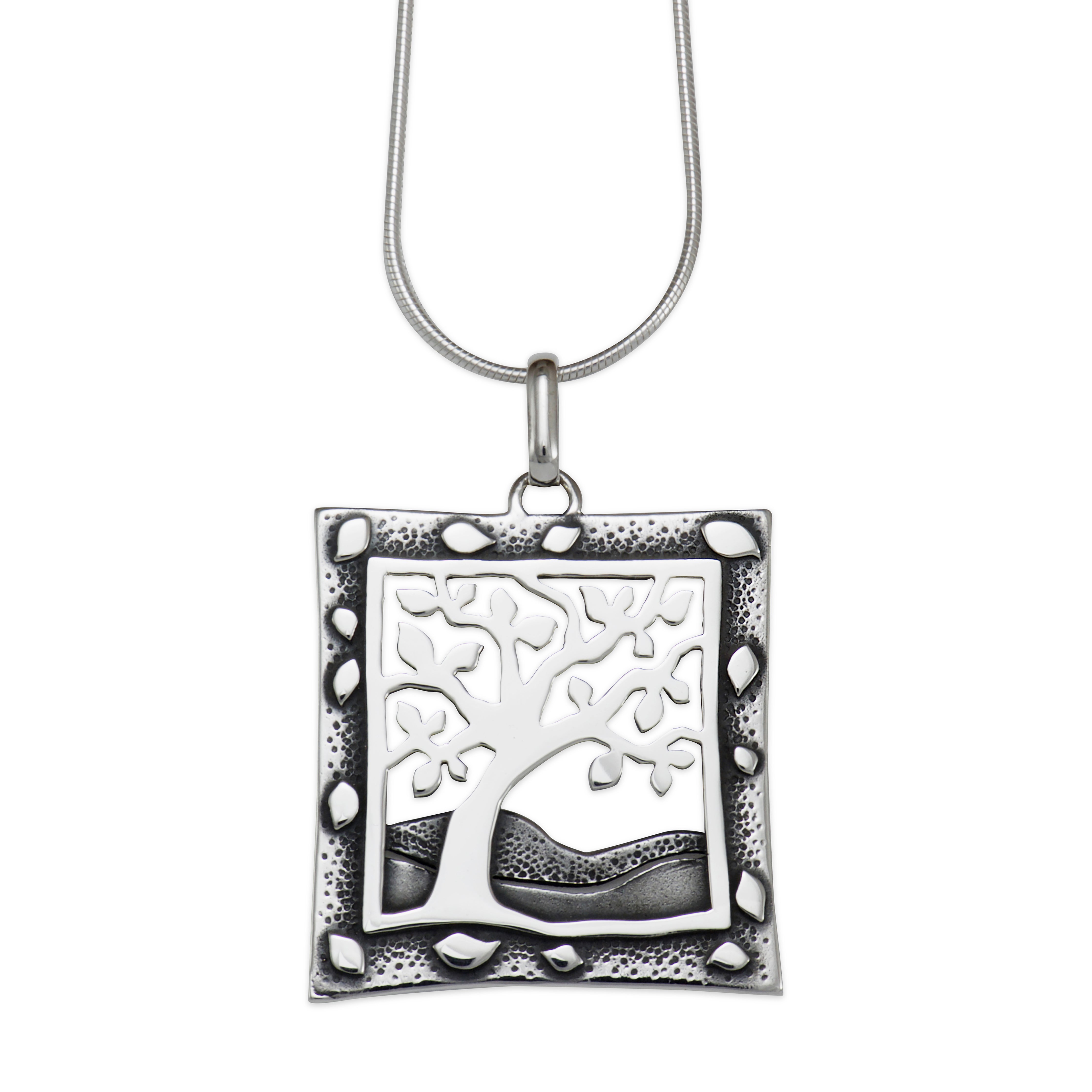 Tree in the Wind Silver Pendant Necklace - Elegant Nature-Inspired Jewelry for Women - Perfect for Everyday Wear, Gifts & Special Occasions
