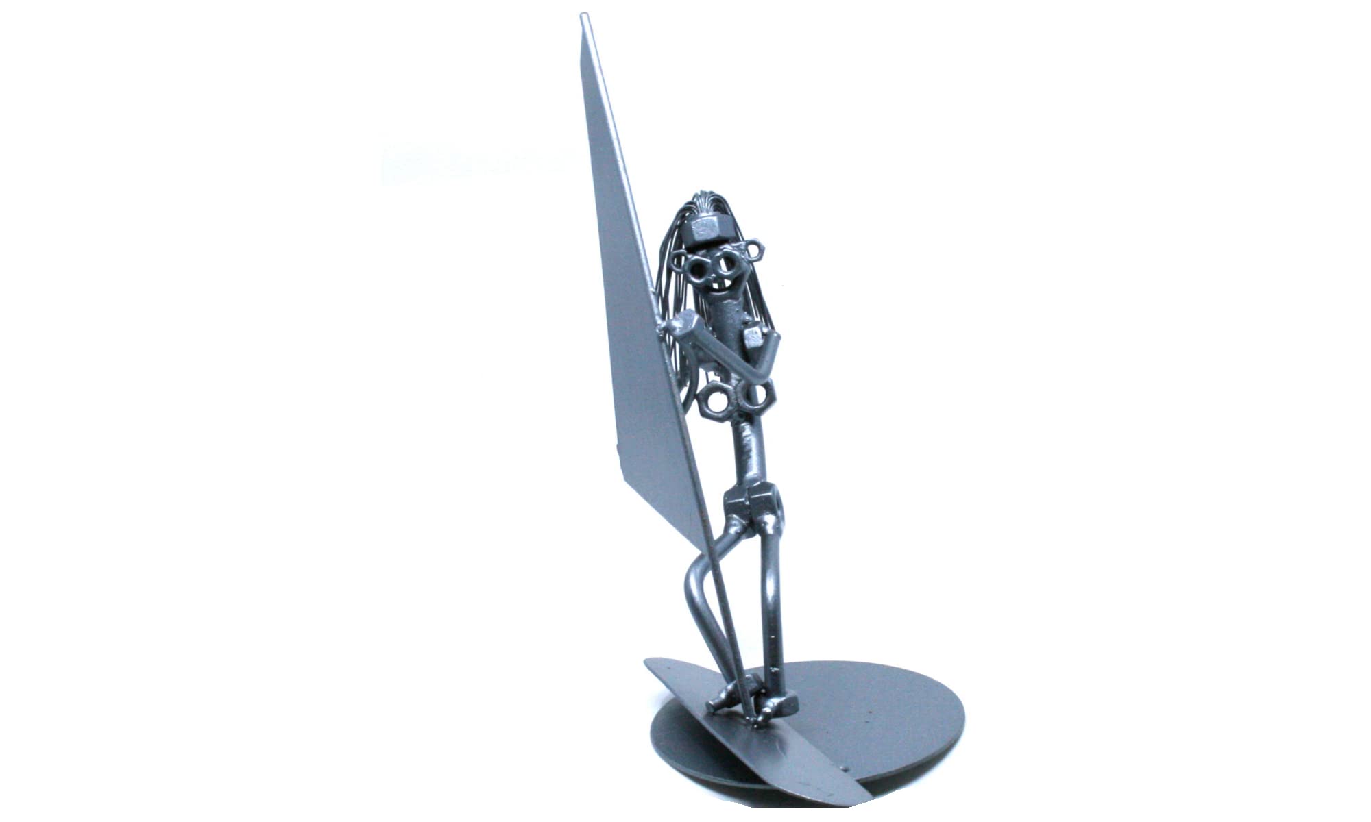 Unique Windsurfing Coach Gift - Handcrafted Metal Nuts & Bolts Sculpture for Women | Perfect for Surfing Enthusiasts & Beach Decor