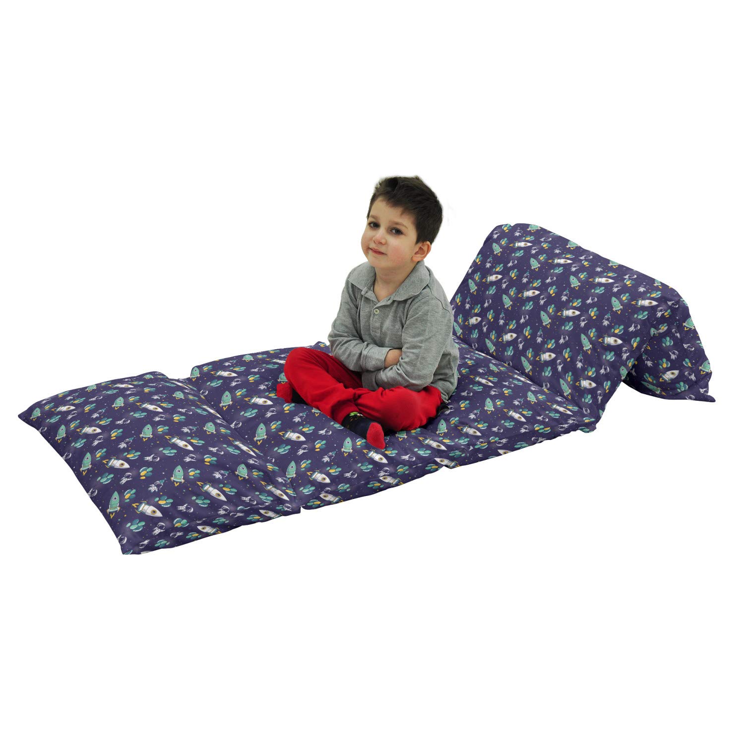 Ambesonne Starry Space Rocket Balloon Floor Pillow Cover - 88