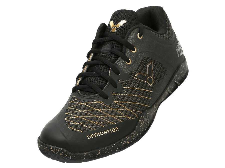 Victor VGHS CX Court Shoes for Badminton & Volleyball - Lightweight & Durable Black/Gold Sports Shoes for Indoor Courts - Perfect for Training & Competitive Play