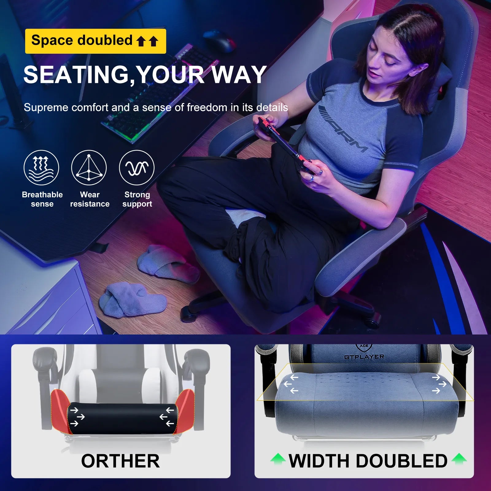Ergonomic Adjustable Footrest LR002 - Comfortable Under Desk Foot Rest for Home & Office - Improve Posture & Reduce Fatigue While Working or Gaming