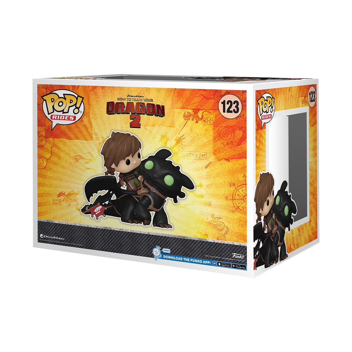 How to Train Your Dragon 2 Hiccup with Toothless Deluxe Funko Pop! Ride #123 - Collectible Vinyl Figure for Movie Fans & Gift Idea