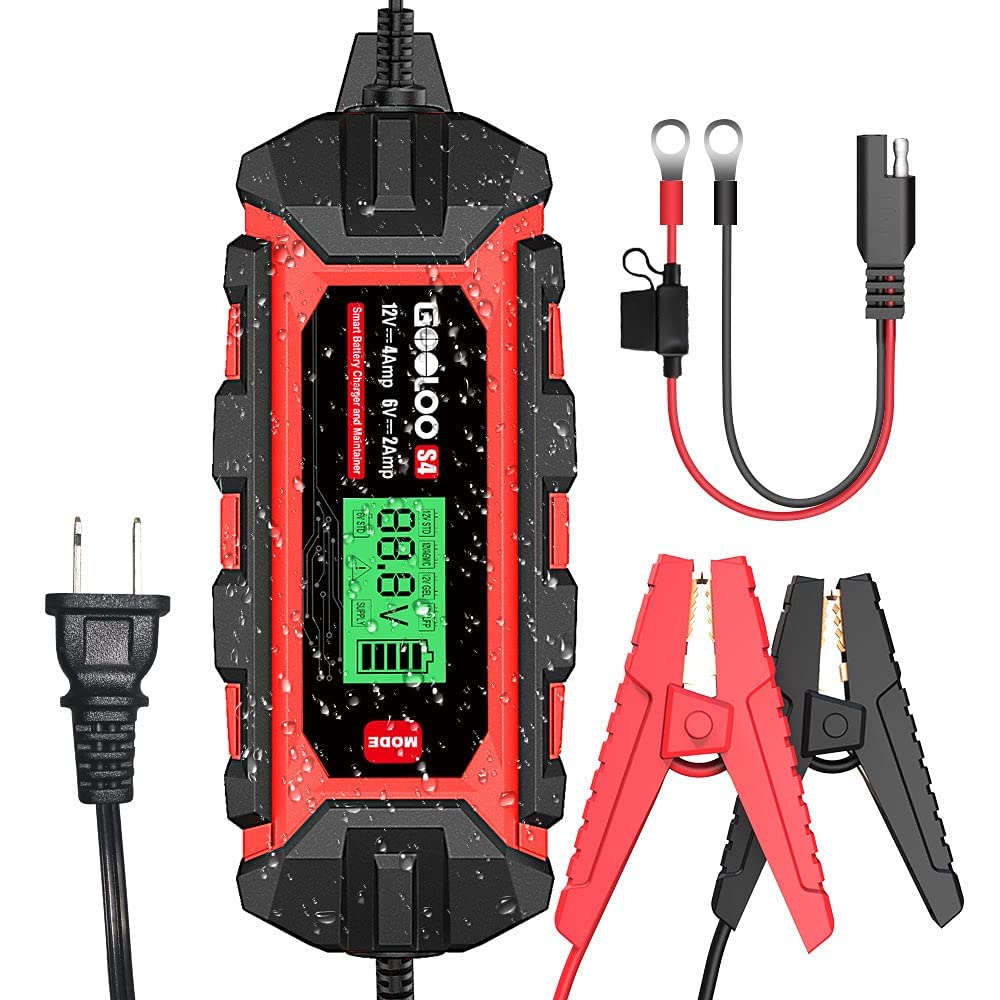 GOOLOO GP2000 Jump Starter & S4 4Amp Car Battery Charger Combo - 9% Off - Emergency Vehicle Jump Start and Battery Maintenance for Cars, Trucks, SUVs, Boats, and Motorcycles