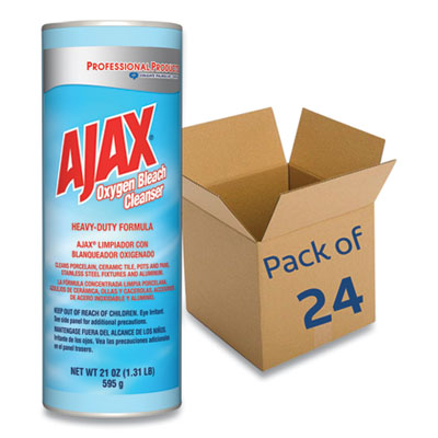 Ajax® Oxygen Bleach Powder Cleanser - 21oz Can (Pack of 24) | Multi-Surface Stain Remover for Laundry, Kitchen & Bathroom Cleaning
