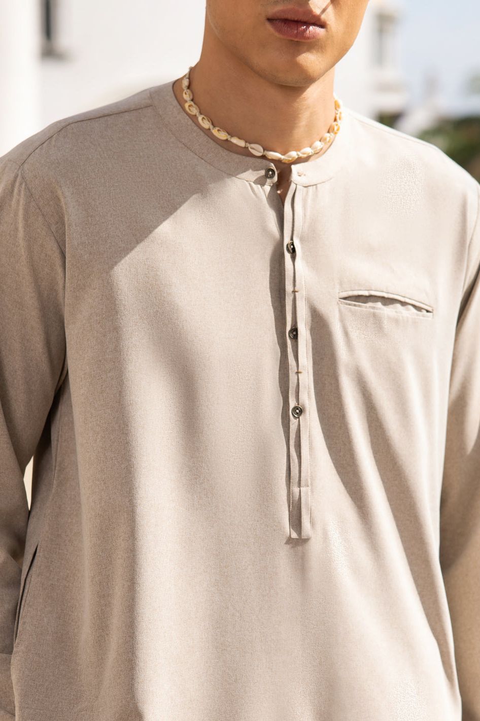 Stylish Blended Sand Brown Kurta Trouser Set for Men - Comfortable Ethnic Wear for Festivals, Weddings & Casual Outings