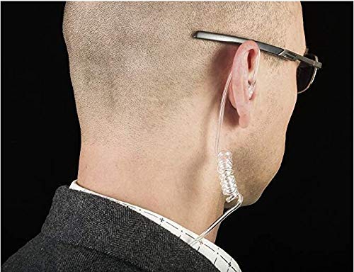 HYS 2.5mm Surveillance Earpiece - Covert Acoustic Coil Tube Headset for Walkie Talkies, Ham Radios & Communication Devices (5 Pack with S/M/L Earmolds) - Ideal for Security, Law Enforcement & Discreet Monitoring