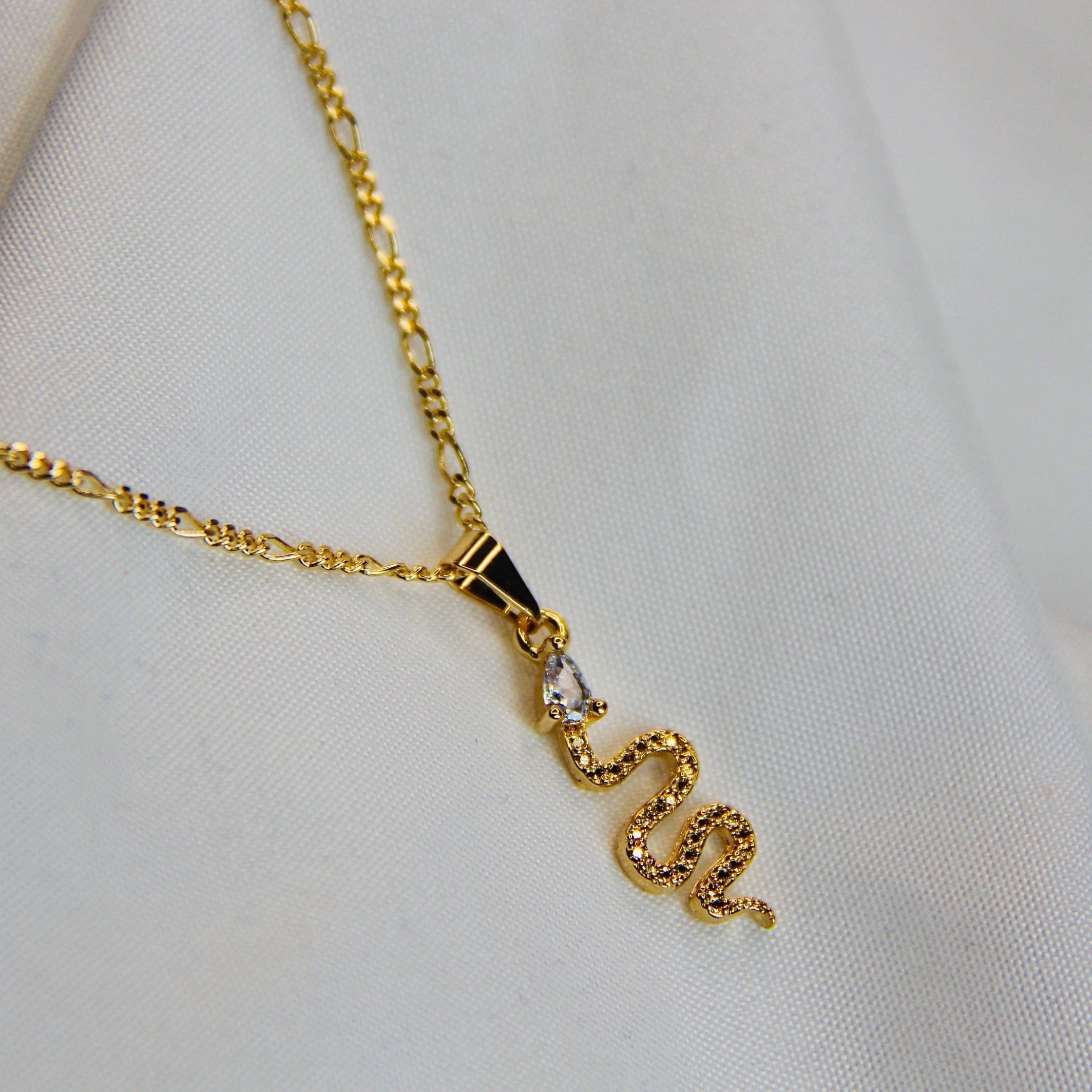 18K Gold Filled Snake Figaro Chain Necklace for Men & Women - Perfect for Layering, Gift Giving & Everyday Wear