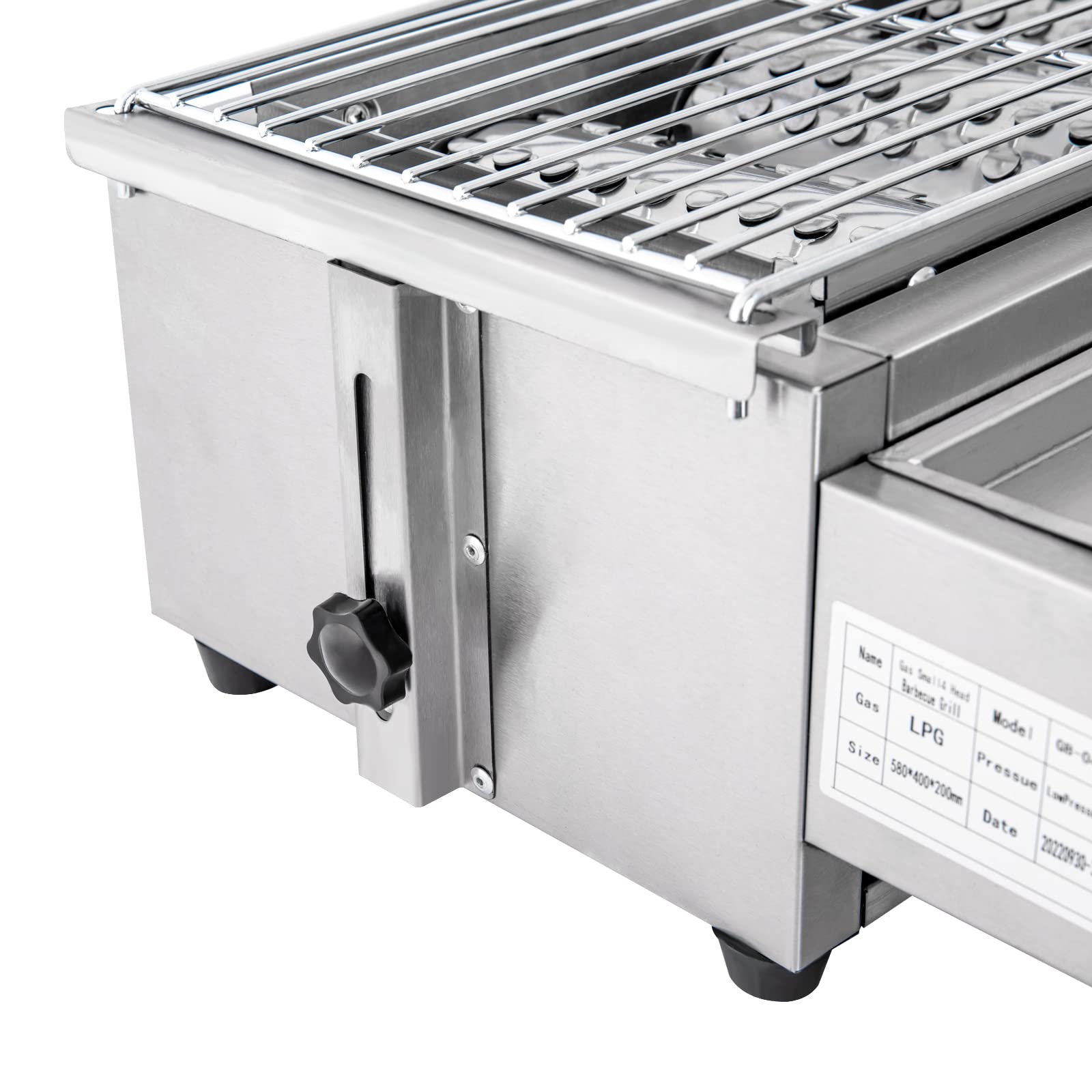 3 Burner Stainless Steel Commercial Gas Griddle - Adjustable Height LPG BBQ Grill for Outdoor Cooking, Camping & Picnics | Durable Countertop Grill with Removable Grill Net for Patio, Garden & Backyard Use