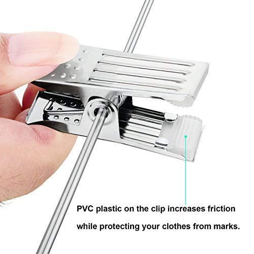 OIKA 20 Pack Black Velvet Non-Slip Hangers with Clips - 16.7 Inch Space Saving Closet Organizers for Pants, Skirts, Dresses - Perfect for Home, Office, and Travel Wardrobe Organization