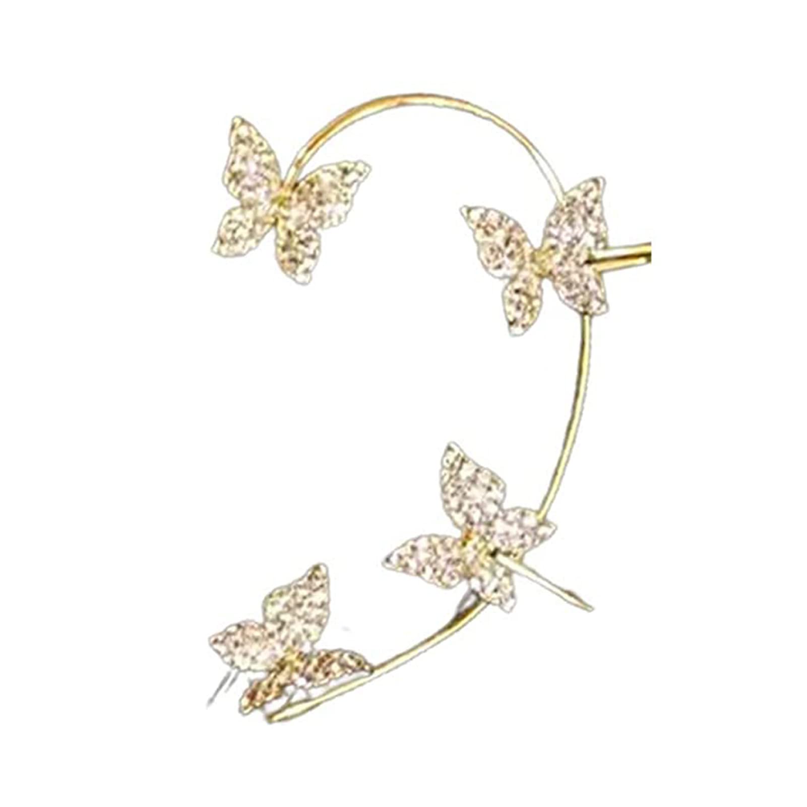 Zircon Butterfly Earrings - Rhinestone Crawler Hook Ear Wraps for Women | Perfect for Parties, Weddings & Everyday Elegance