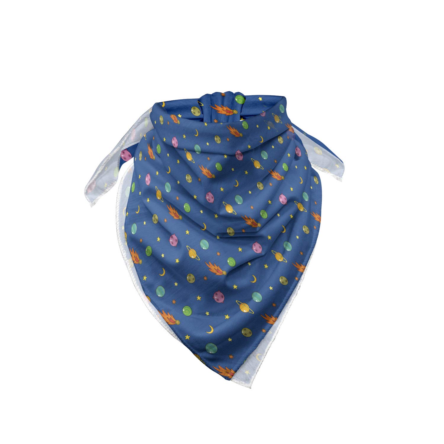 Ambesonne Outer Space Bandana - Galaxy Planets Stars Print Unisex Head Neck Scarf for Men & Women | Perfect for Outdoor Activities, Music Festivals, and Casual Wear
