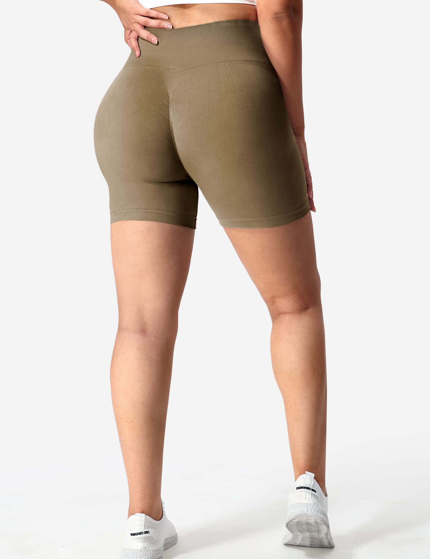 YEOREO Women's High Waisted Seamless Scrunch Workout Shorts - Running, Gym, Yoga & Fitness Training - Perfect for Activewear, Lounge & Everyday Comfort
