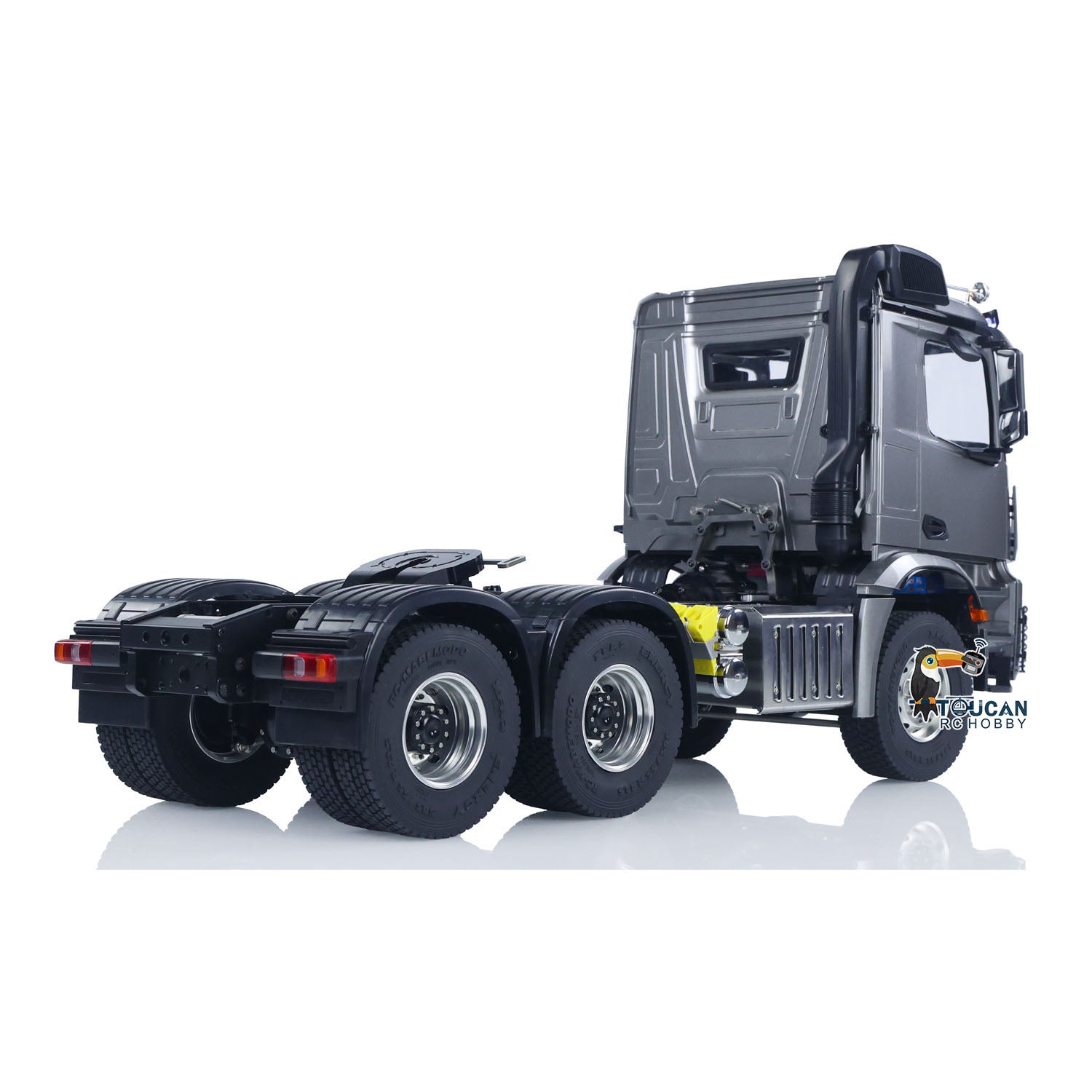 1/14 Scale 6x6 RC Tractor Truck Model - 10CH Radio Controlled, 2-Speed Brush Motor ESC, No Lock Differential Axle - Off-Road Adventure & Construction Site Play