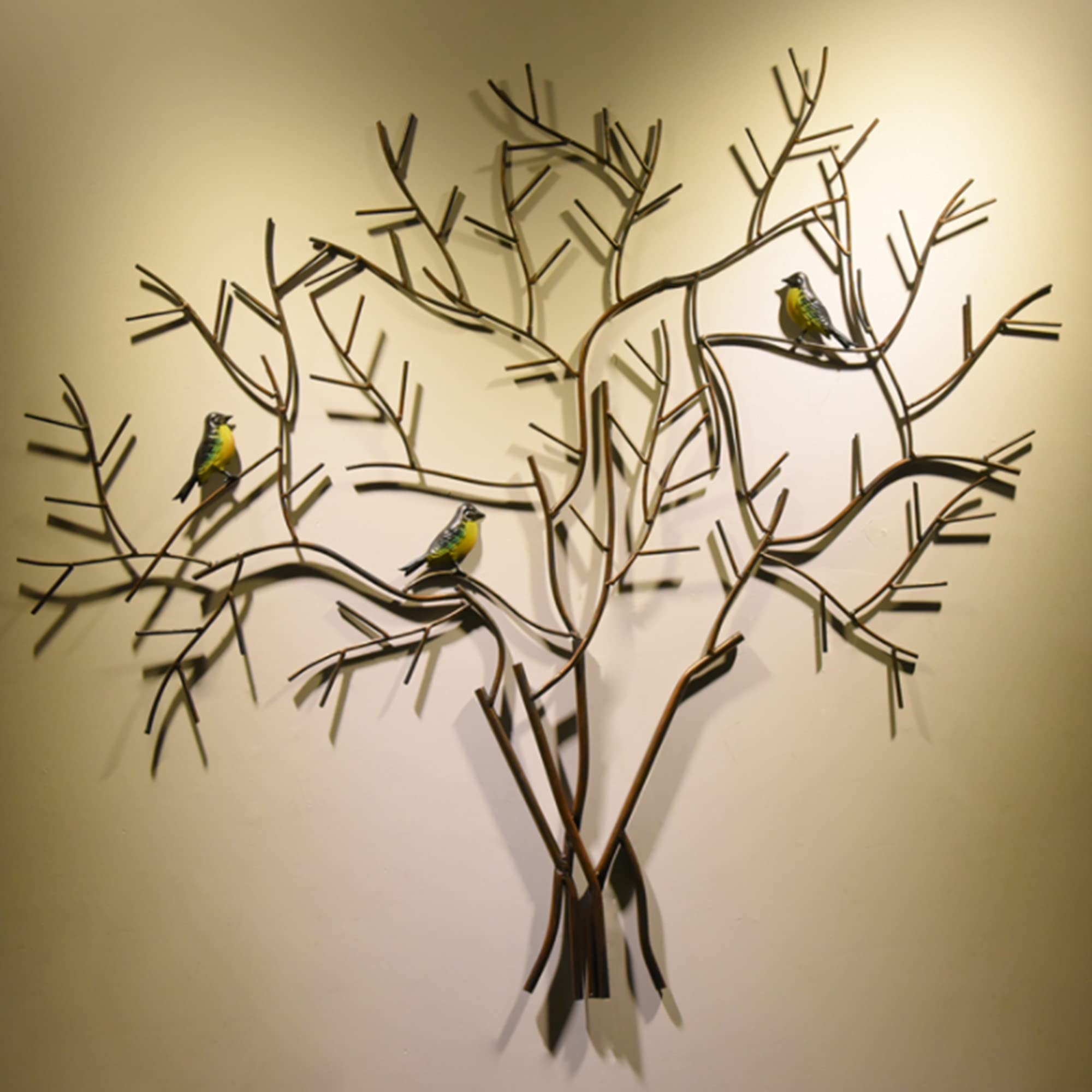 FMXYMC 3D Metal Wall Art - Tree of Life Wrought Iron Sculpture, Modern Home & Office Decor for Bedroom, Living Room, Dorm - Unique Wall Hanging for Spiritual & Nature-Inspired Interior Design