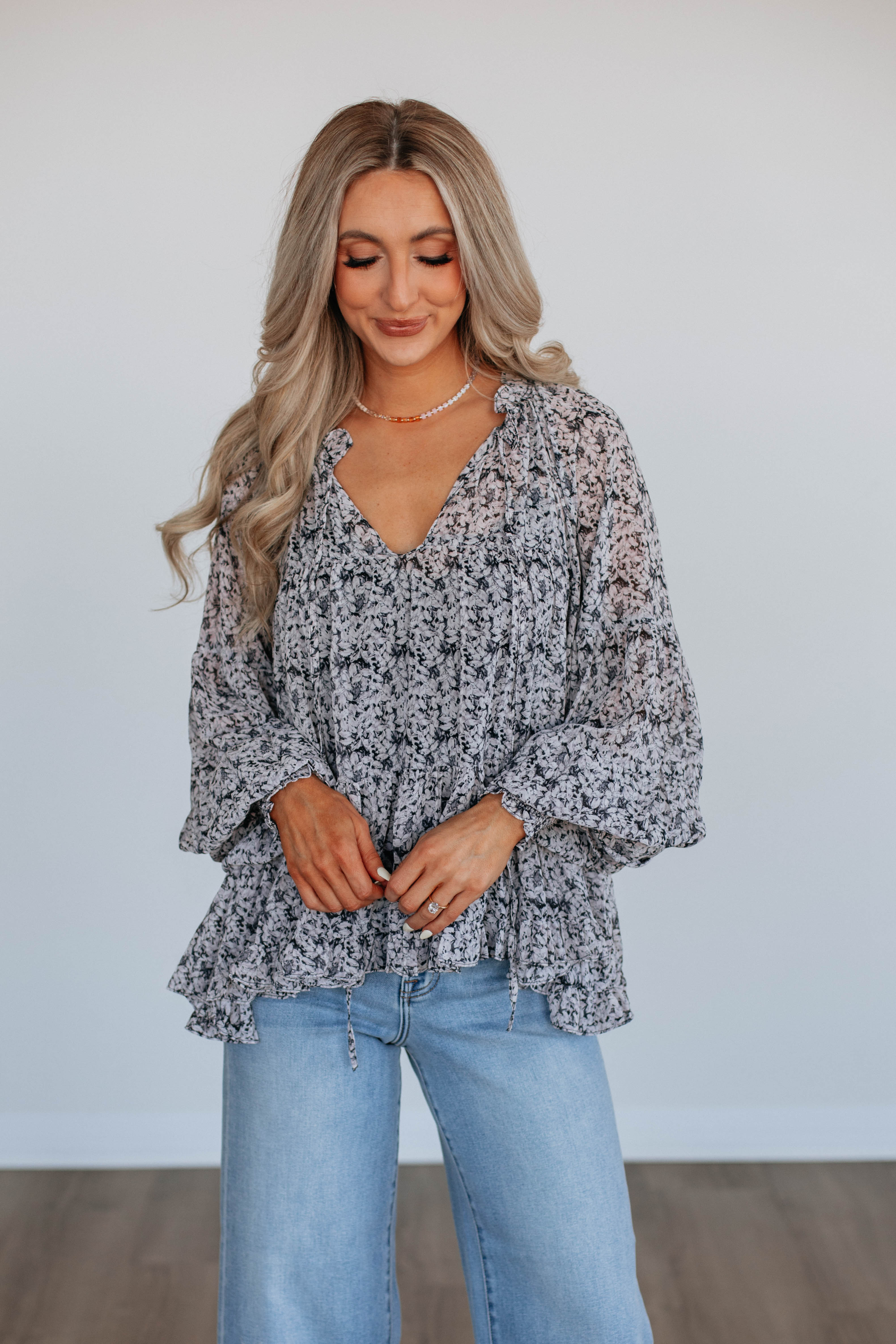 Evalynne Floral Blouse for Women - Elegant Floral Print Tops for Spring & Summer - Perfect for Office, Date Night & Outdoor Events