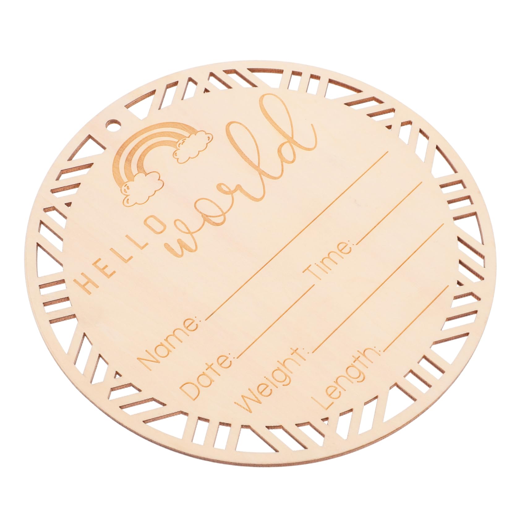 HAPINARY Personalized Wooden Baby Name Sign - Custom Round Newborn Birth Announcement & Milestone Keepsake - Perfect for Nursery Decor, Baby Showers, and 1st Birthday Gifts