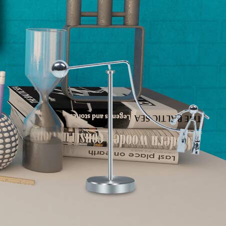 Magictech Metal Kinetic Art Balance Toy - Skiing Balance Tumbler for Stress Relief & Office Decor | Science Psychology Desk Toy PH07 | Perfect for Home Office, Meditation Spaces & Stress Management