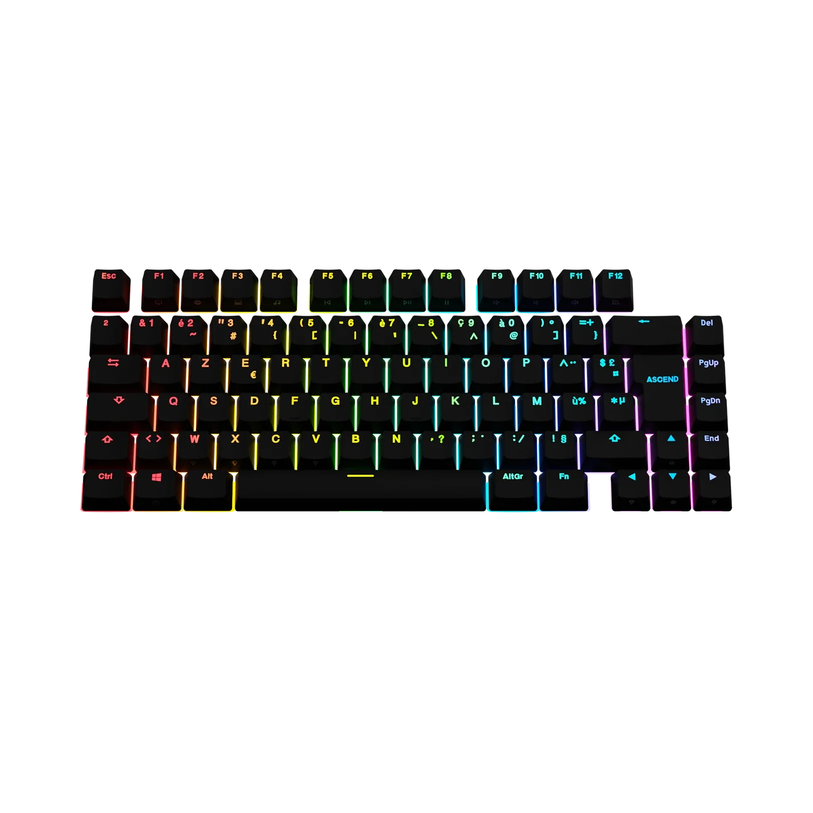 Backlit Black FR Keycaps for Mechanical Keyboards - Perfect for Gaming, Typing & Custom Builds