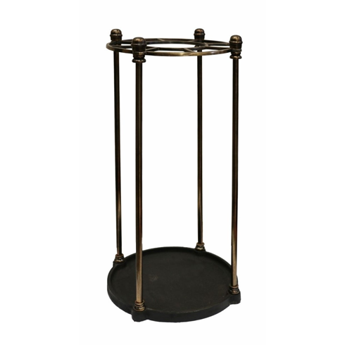 Antique Brass & Black Umbrella Stand - Elegant Entryway Organizer for Rain & Walking Canes | Perfect for Home, Office & Porch Decor