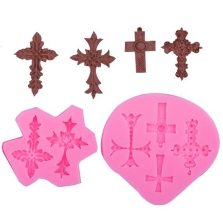 2-Piece Silicone Cross Cake Molds for Baptism - Reusable Baking Decorations for Baptism Cakes, Cupcakes & Desserts - Perfect for Baptism Party Supplies, Church Events & Christian Celebrations