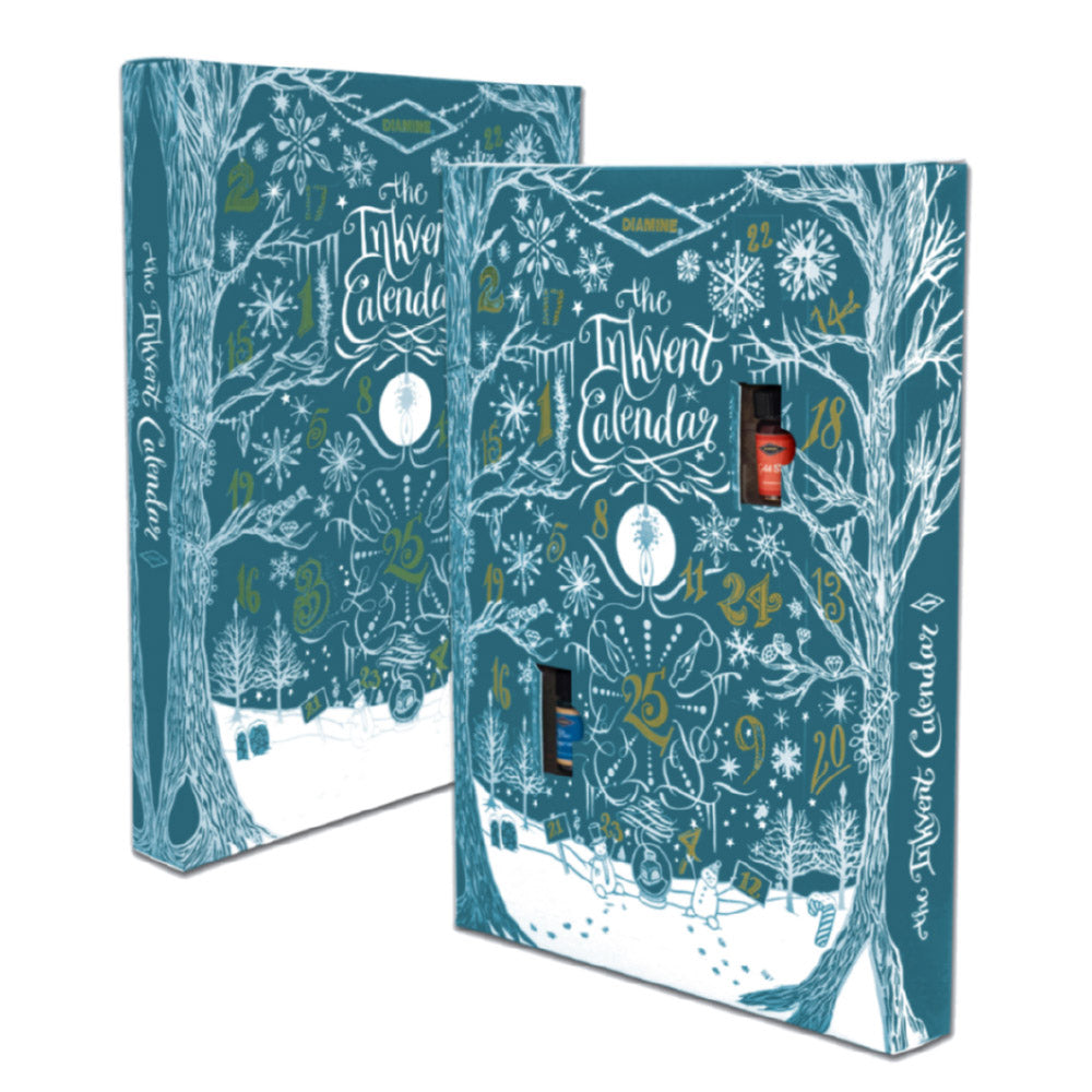 Diamine Inkvent Calendar 2025 Teal Edition - Premium Ink Collection for Fountain Pens | Perfect for Holiday Gifts, Calligraphy & Journaling