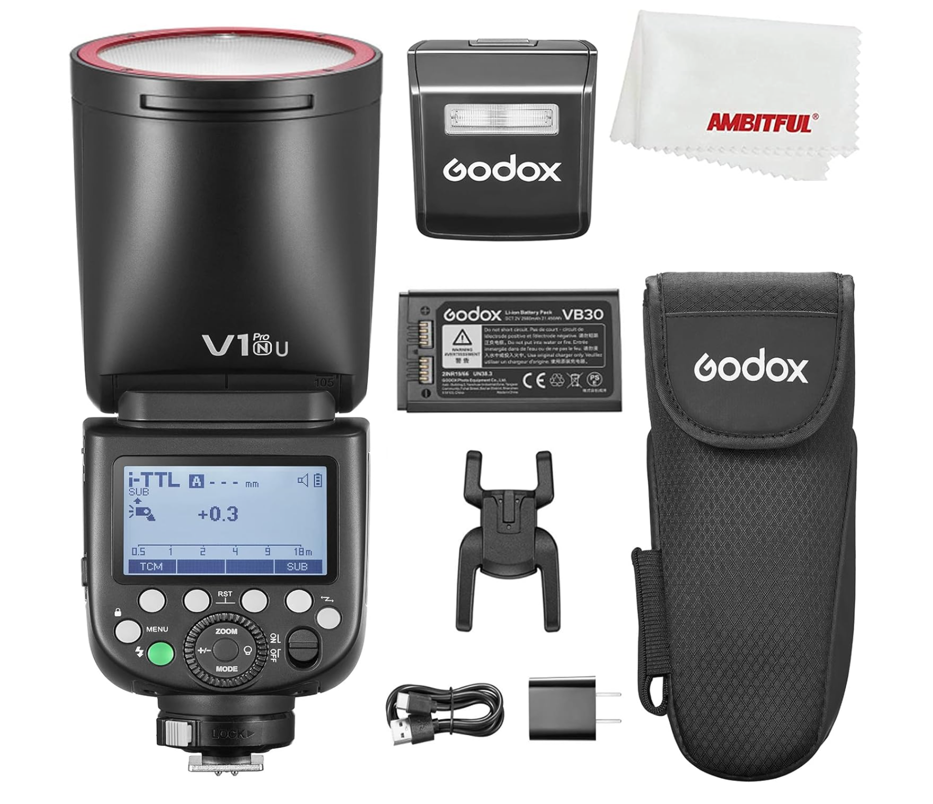 Godox V1 Flash Speedlite for Canon Cameras | USA Version | Professional On-Camera Lighting for Wedding, Portrait & Event Photography