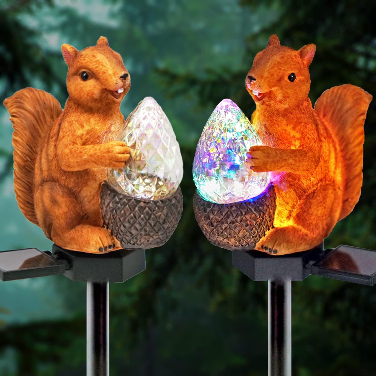 Solar Powered Squirrel Garden Lights - Waterproof LED Outdoor Pathway Lighting for Yard, Patio & Lawn Decor (1 Pack) | Perfect for Nighttime Landscape Illumination and Seasonal Outdoor Decoration