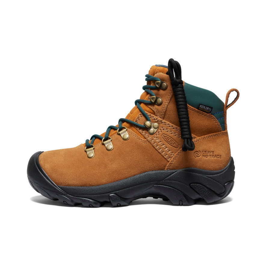 KEEN Women's Pyrenees Waterproof Hiking Boots - Lightweight & Durable for Outdoor Adventures | Maple/Marmalade Color | Perfect for Trail Hiking, Camping & Winter Walks