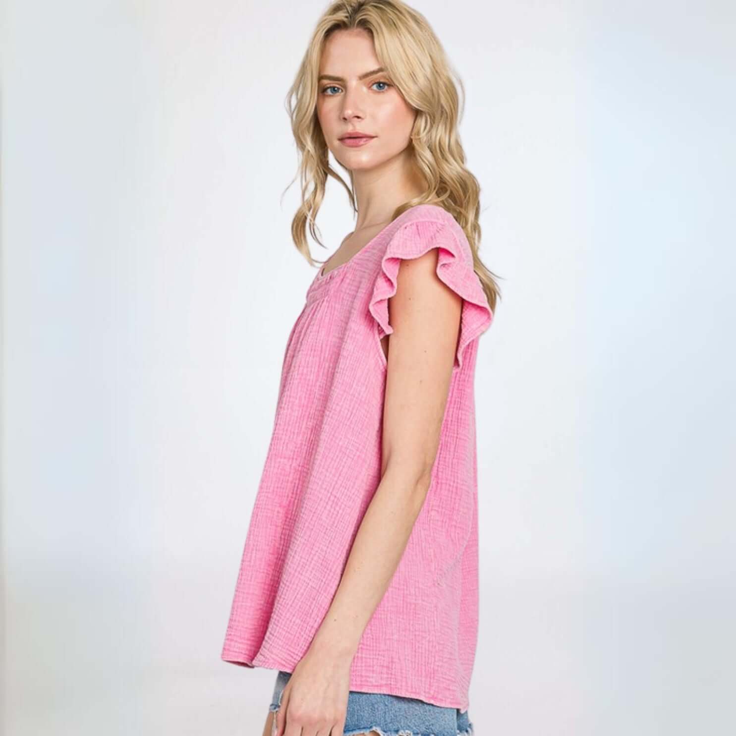 Absolute Comfort Cotton Gauze Top - Soft & Breathable Women's Blouse Made in USA - Perfect for Casual Wear, Summer Outfits & Layering
