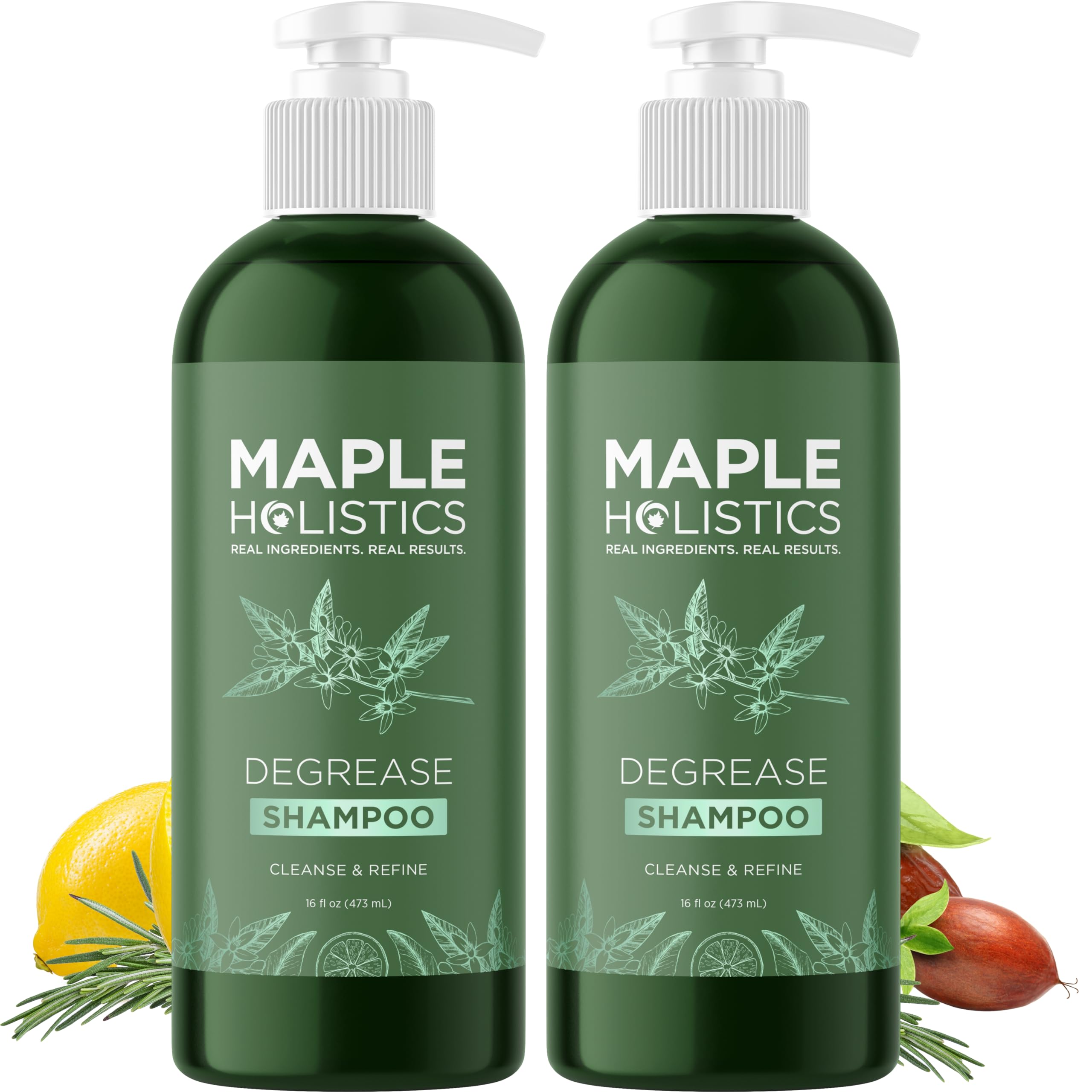 Clarifying Shampoo for Oily Hair & Scalp - Deep Cleansing Shampoo with Rosemary Oil to Remove Buildup - Vegan, Sulfate & Paraben Free Degreasing Shampoo for Greasy Hair (2 Pack) - Perfect for Daily Use & Color-Treated Hair