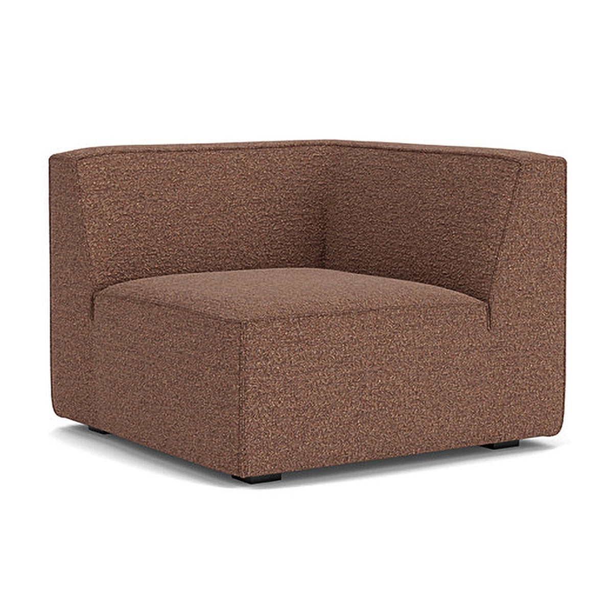 Dane Boucle 1-Seater Left Corner Modular Sofa - Modern Accent Chair for Small Spaces, Living Room, Apartment & Office - Soft Fabric Upholstery with Sturdy Frame