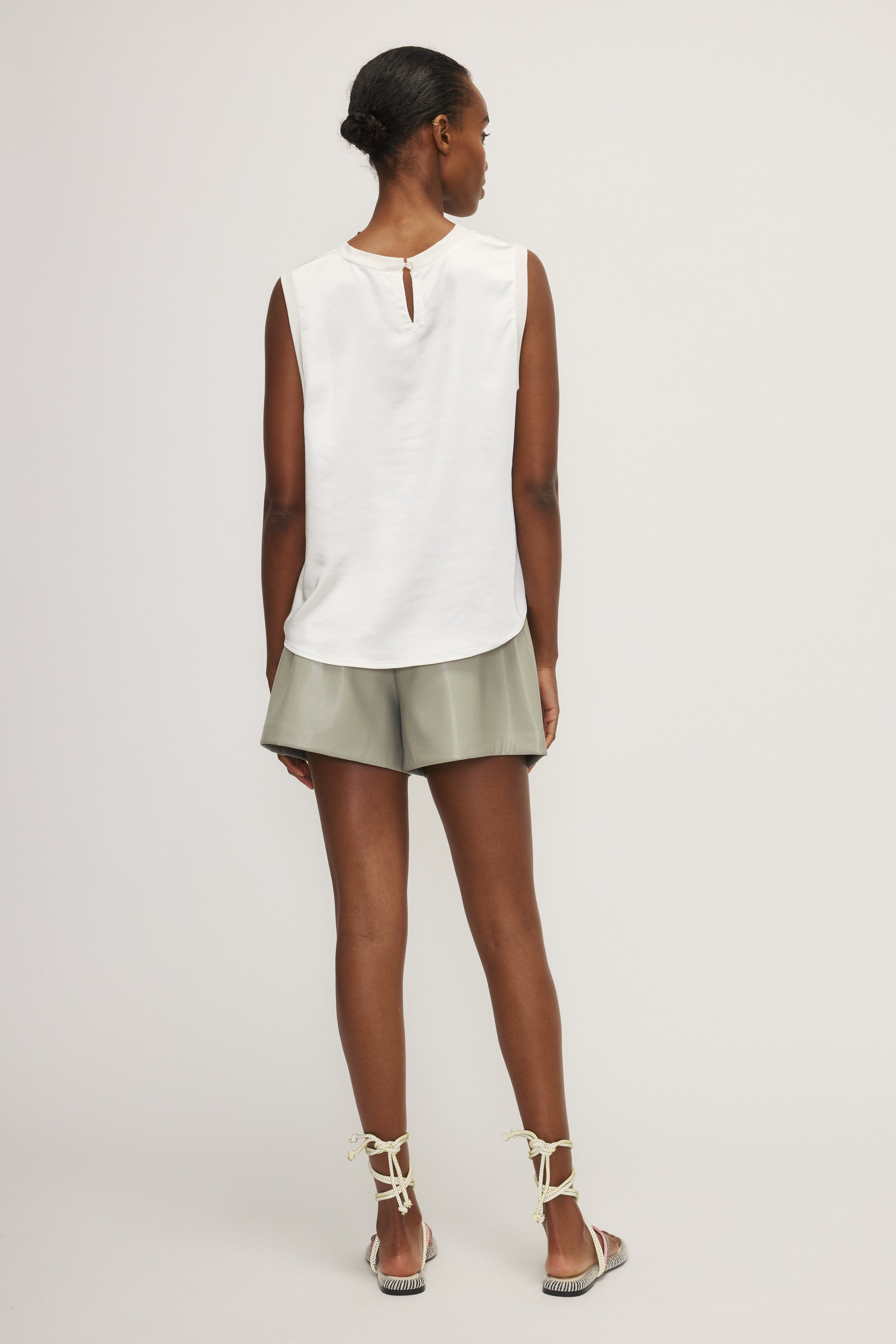 ALBA Satin & Knit Tank Top for Women - Soft & Comfortable Sleeveless Shirt - Perfect for Casual Wear, Workouts, and Layering