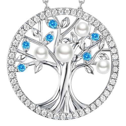 J June March Pearl Aquamarine Necklace