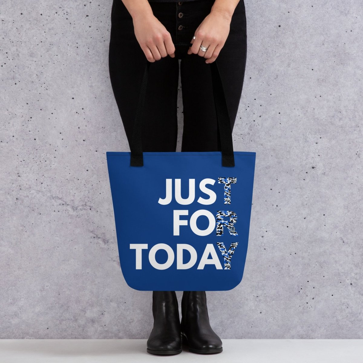 Just for Today Tote Bag - Stylish Cotton Canvas Shoulder Bag for Women | Perfect for Shopping, Beach, Work & Everyday Use