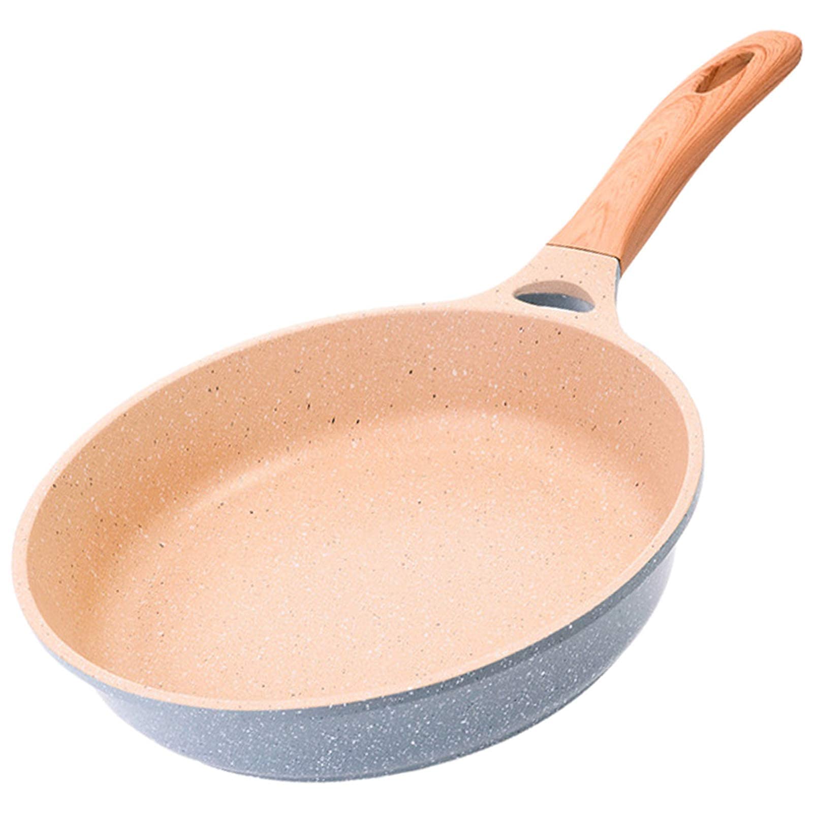 Non-Stick Flat Bottom Wok Pan - 20cm Maifan Stone Coated, Thickened Base for Omelet & Steak - Compatible with Gas, Induction, Electric & Ceramic Stovetops - Perfect for Asian Stir-Fry, Searing Meats & Home Cooking