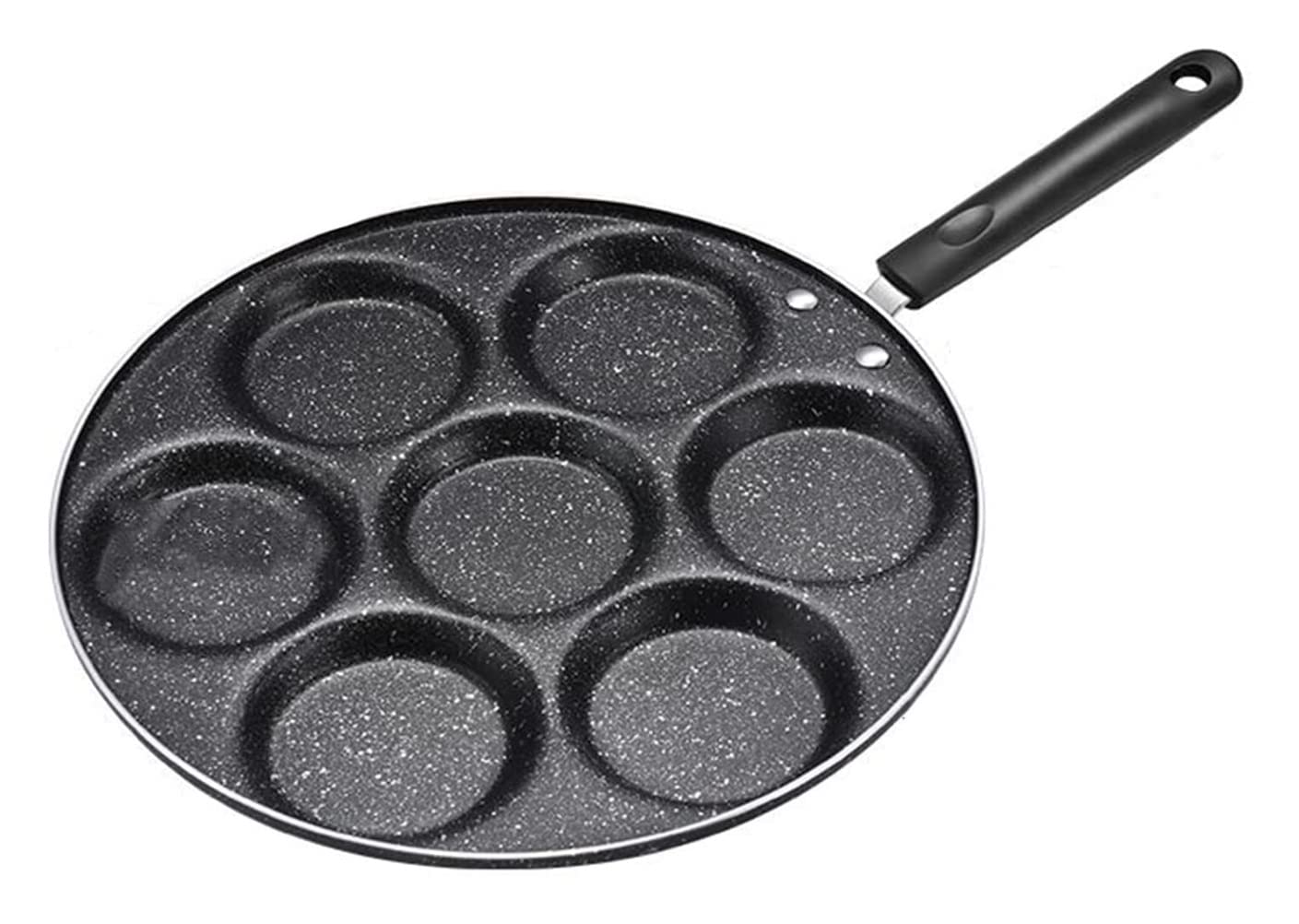 Nonstick Stuffed Pancake Pan - 7-Cup Breakfast Egg Frying Pan with Holes for Cooking Pancakes, Eggs & Ham | Durable Non-Stick Cookware for Perfect Breakfast Creations | Ideal for Home Kitchens, Camping & Brunch Parties