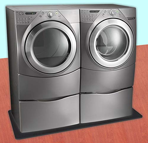 Premium Anti-Slip Rubber Floor Mats for Washer & Dryer - Noise Reducing Laundry Room Mats for Basement, Garage & Utility Rooms - Heavy Duty Waterproof Protection for Appliances