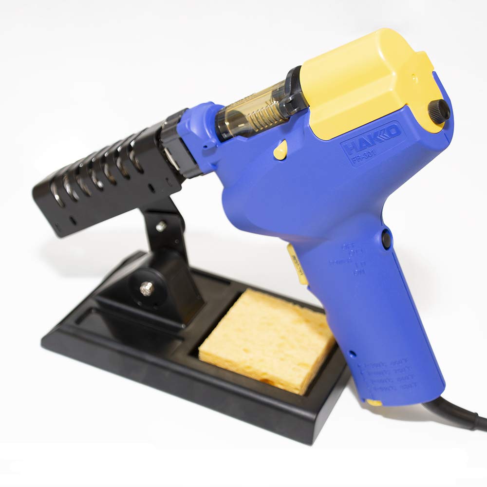 HAKKO C1100 Soldering Iron Stand with Cleaning Sponge - Secure Holder for Soldering Irons, Perfect for Electronics Repair, DIY Projects & Jewelry Making