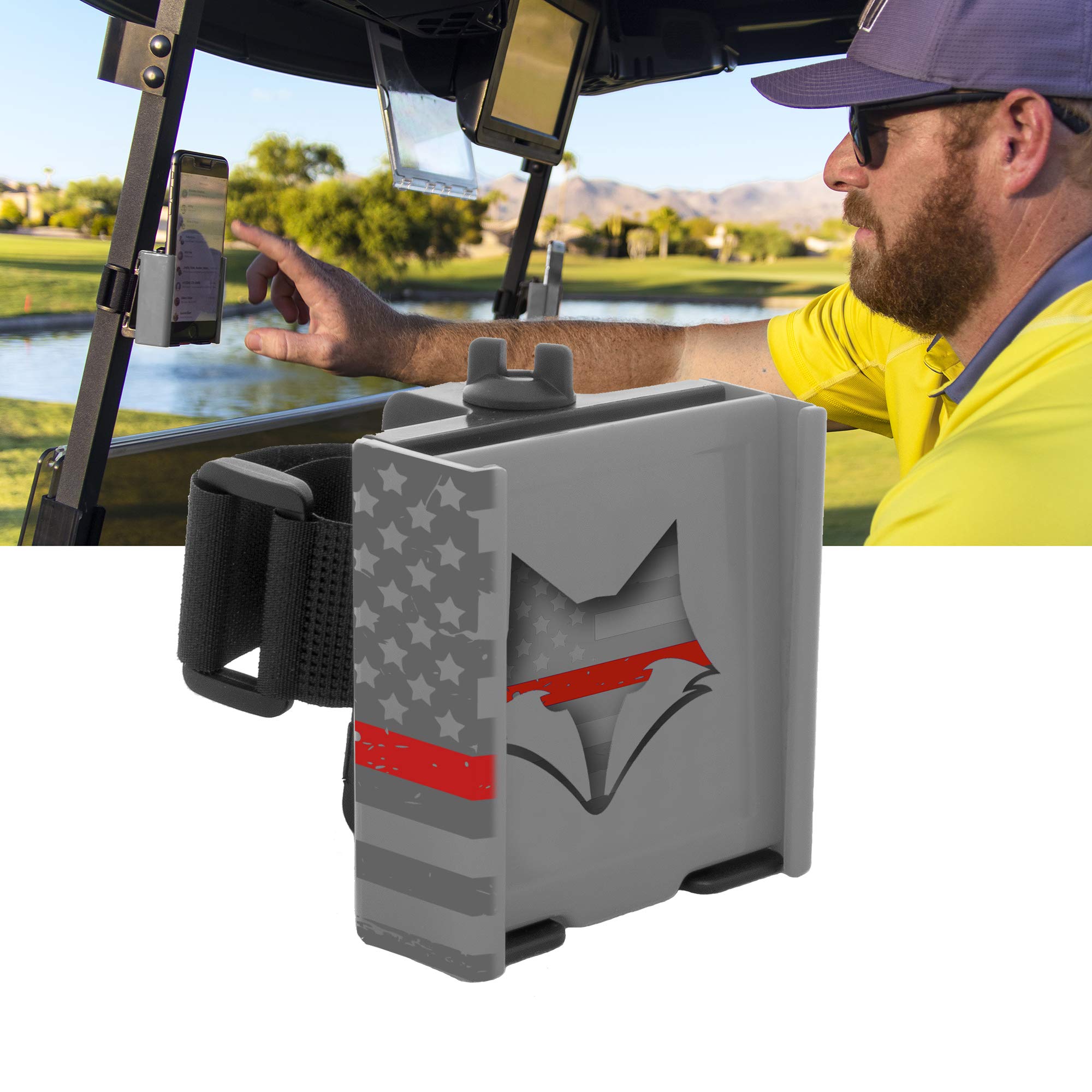 Patriotic Phone Caddy Golf Holder - Universal Smartphone Stand for iPhone, Samsung & More - Perfect for Golf Carts, Cars & Home Use