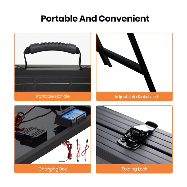 FlexSolar G200 200W Portable Foldable Solar Panel Kit with Charge Controller - Perfect for Camping, RV, Off-Grid Power & Emergency Backup